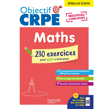 Objectif CRPE 2026 - Maths - 230 exercices pour s'entrainer - ep. écrite d'admissibilité M2/L3