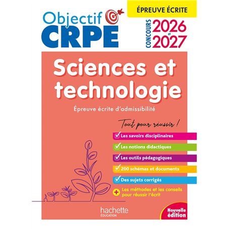 Objectif CRPE 2026-2027 Sciences et Technologie - Épreuve écrite d'admissibilité M2/L3