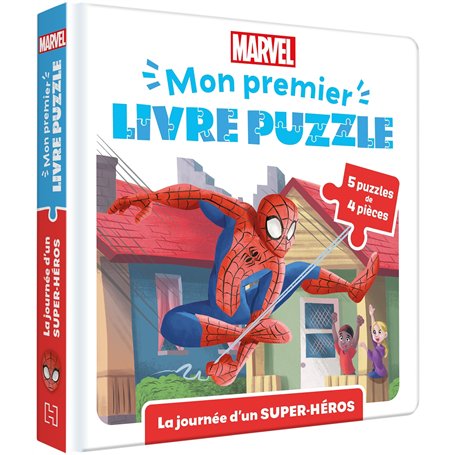 SPIDER-MAN - Mon Premier Livre Puzzle - 4 pièces - La journée d'un Super-Héros - MARVEL