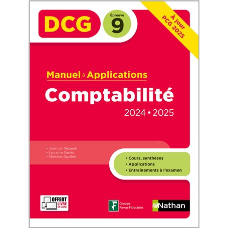 Comptabilité - DCG - Epreuve 9 - Manuel et applications - 2024-2025