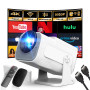 [App intégrée] 2025 Upgraded Vidéoprojecteur 1920*1080P FHD 4K Mini Projecteur Portable Dual Contrôle avec Souris Android TV WiF