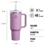 Stanley Quencher H2.0 FlowState Mug Isotherme avec Paille 1.2L - Froid Pendant 11 Heures - Glacé Pendant 48 Heures - Thermos Lav