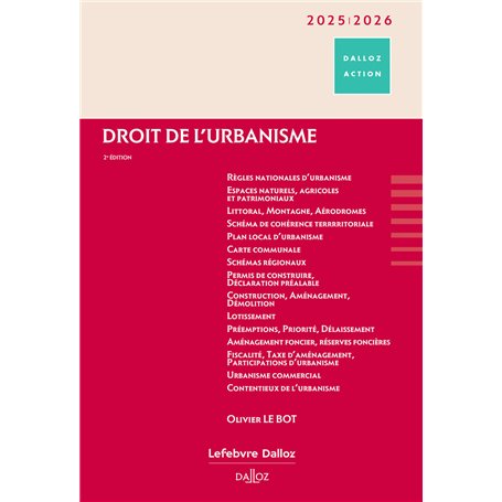 Droit de l'urbanisme 2025/2026. 2e éd.
