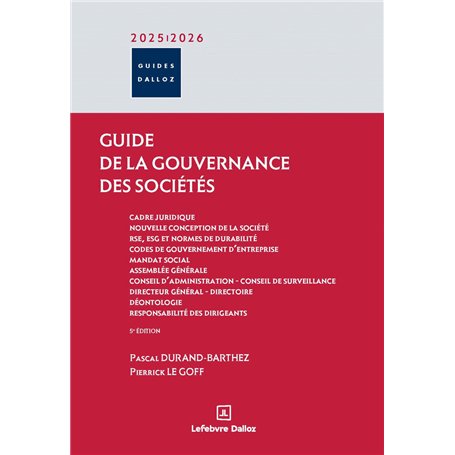Le guide de la gouvernance des sociétés 2025/2026