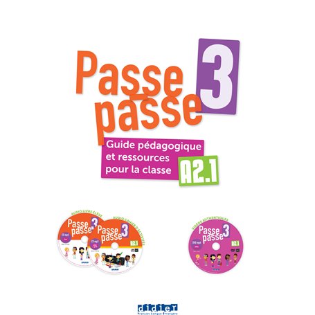 Passe-passe 3 - Niv. A2.1 - Guide pédagogique et ressources pour la classe + 2 CD mp3 + 1 DVD 27,40 €