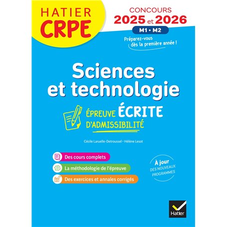 Sciences et Techno - CRPE Concours 2025-2026 - Epreuve écrite d'admissibilité
