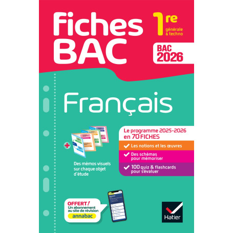 Fiches bac - Français 1re générale & techno Bac 2026
