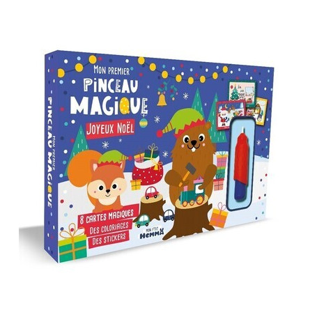 Mon P'tit Hemma - Mon premier pinceau magique - Joyeux Noël - 8 cartes magiques - Des coloriages - Des stickers