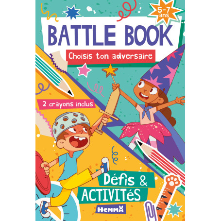 Battle book (5-7 ans) - Défis & activités - Choisis ton adversaire - 2 crayons inclus