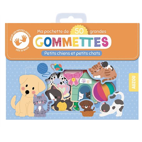 Ma pochette de 50 grandes gommettes - Petits chiens et petits chats