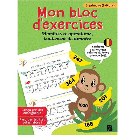 3ème primaire maths : nombres et opérations + traitement de données