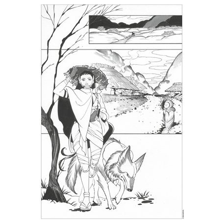 Ex-libris Noir & Blanc Demon Days par Peach Momoko (30 x 40 cm)