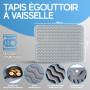 Shernax Egoutoire Vaisselle Cuisine en Acier Inoxydable avec Tapis egouttoir Vaisselle, egouttoir Vaisselle à 2 Niveaux avec bac