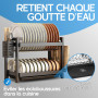 Shernax Egoutoire Vaisselle Cuisine en Acier Inoxydable avec Tapis egouttoir Vaisselle, egouttoir Vaisselle à 2 Niveaux avec bac
