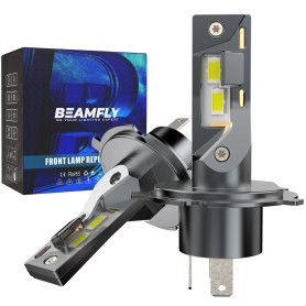 BEAMFLY Ampoules H4 LED 20000lm 100W, Ampoules de phare voiture et moto, Kit d'ampoules 12v pour feux de route ou feux de croise