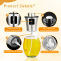 Behiruch Lot de 2 pulvérisateurs d'huile pour huile alimentaire, en verre, 2 x 200 ml, vaporisateur d'huile pour la cuisson, vap