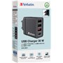 VERBATIM Chargeur USB mural 4 ports 30 W Noir