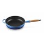 LE CREUSET Signature 20259282200422 Poêle à frire en fonte avec manche en bois Bleu azur 28 cm