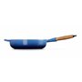LE CREUSET Signature 20259282200422 Poêle à frire en fonte avec manche en bois Bleu azur 28 cm