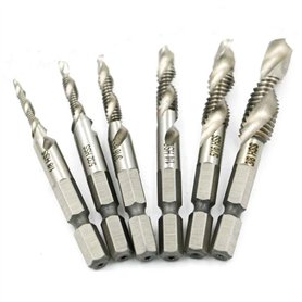 NUZAMAS Jeu de 6 tarauds à visser Jeu de tiges à six pans creux Vis à tête hexagonale Vis à filetage hélicoïdal Filetage à point