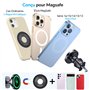 Coolpow 15w Support Telephone Voiture Induction [Grille Aeration] Chargeur Magsafe Voiture Accessoires Chargeur magnétique Suppo