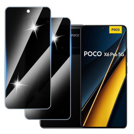 Hirshen [2 Pièces] Anti-Espion Verre Trempé pour Poco X6 Pro