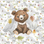 Herz Stoffe Österreich Coupon en tissu éponge French avec renard, 40 x 50 cm, amour d'automne