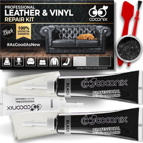Coconix Leather Care Pro Professional Black Leather & Vinyl Repair Kit