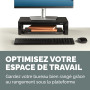 Fellowes Support d’écran Everyday Plus – Noir – 3 hauteurs réglables, Espace de Rangement – Ergonomique – pour PC, iMac, Ordinat