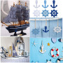 Mini Pendentifs Scrapbooking Ancres en Bois Décorations Maritimes en Bois Boutons de Décoration Nautique Boutons Décoratifs Naut