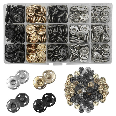 Hevysuo 150 Pièces Boutons Pression à Coudre