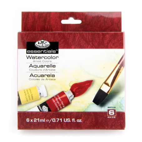 Royal & Langnickel WAT21-6 Assortiment de 6 Tubes de peinture aquarelle 6 x 21 ml