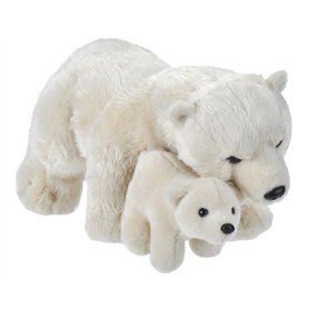 Wild Republic Mom and Baby Ours Polaire, Animal en Peluche, 38 cm, Idée Cadeau pour Enfants, Animal en Peluche, Jouet Écologique Wild Republic Mom and Baby Ours Polaire