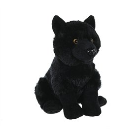 Wild Republic Cuddlekins Loup Noir, Animal en Peluche, 30 cm, Cadeau pour Bébés, Peluche Écologique, Rembourrage Fabriqué à Part Wild Republic Cuddlekins Loup Noir
