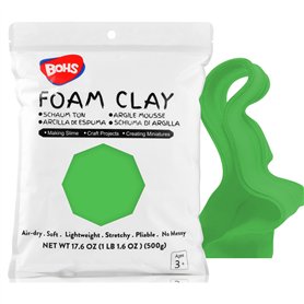 BOHS Pâte à Modeler en Mousse Verte - Moelleuse, Douce, Autodurcissante - pour Projet Scolaire, Cosplay, Fausse Pâtisserie, Four BOHS Pâte à Modeler en Mousse Verte - Moelleuse