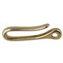 BQLZR Golden 60mm Length Rentro Solid Brass Fish Hook Key Chain U Hook Clip Holder