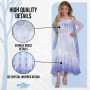 Disney Officiel Robe Queen Elsa Reine des Neige 2 Deluxe, Déguisement Princesse Fille en taille S