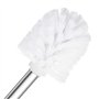 Lot de 4 brosses de toilettes ergonomiques avec manche en acier inoxydable pour salle de bain ergonomiques et durables Blanc