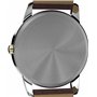 Timex Montre pour homme Easy Reader 35 mm - Bracelet en cuir marron, cadran bleu, boîtier argenté TW2W54500