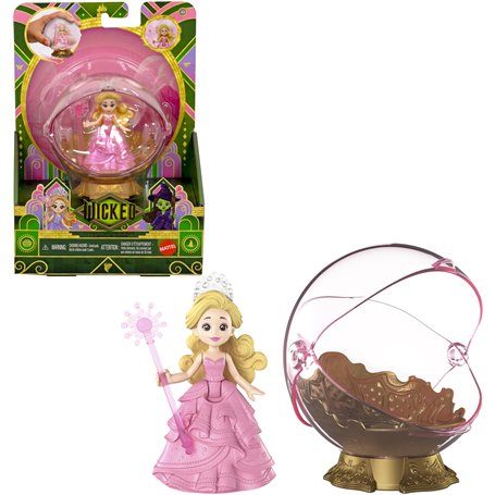 Mattel Universal Wicked Partie 2 -Coffret Glinda et sa Bulle avec véhicule et Petite poupée Glinda au Look emblématique inspiré