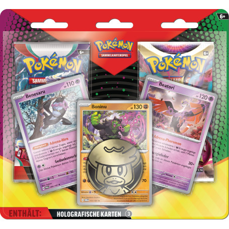 Pokémon Jeu de Cartes à Collectionner : Lot de 2 blisters améliorés (3 Cartes holographiques et 2 boosters)