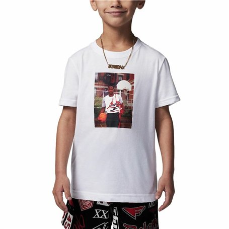 T-shirt à manches courtes enfant Jordan Jdb Mj Brand Photo Ss Crew Blanc