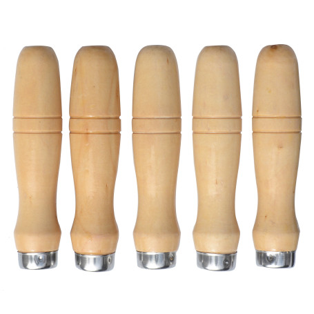 Poignée de dossier en bois avec des colliers métalliques solides