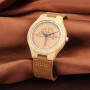 MicLee Montre à Quartz en Bois de Bambou pour Homme Femme Montres en Bois Naturel à Motif Arbre de la Vie Bracelet en Cuir Cadra