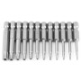 Gasea 12PCS 50MM Hex Tige Embout de Tournevis Torx Creux Tête 12 Type T5-T40 Tournevis Inviolable Bit Tournevis Sécurité Magnéti