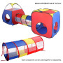 Tente Tunnel Enfant, Eocusun Pliant Tente Maison Aire de Jeux Pop-up Exterieur avec Tente Boule Pit et Panier + Sac de Rangement