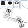 aérateur fixation de robinet rotatif avec 2fonctions pulvérisation