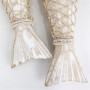 WANGCL Lot de 4 poissons décoratifs en bois à suspendre - Décoration murale en bois sculpté à la main - Décoration murale pour m
