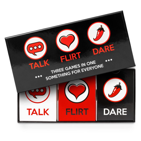 Jeu Amusant et Romantique pour Couples – Talk Flirt Dare – Date Night Box – Cartes de Conversation et d'action pour Les Couples