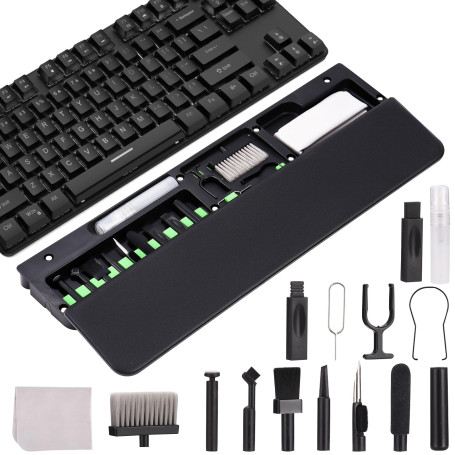 Kit de nettoyage de clavier 22 en 1 avec Wrist Rest - Matériau élastique souple - Kit de nettoyage pour écouteurs AirPods - Desi